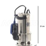 Pompe submersible pour eaux chargées – Annovi & Reverberi ARUP 1100XD – Acier Inox – 1100 W